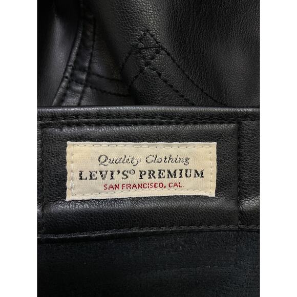 Levi's '70s' Black Flare Faux Leather Pant Size 27 - Picture 4 of 5